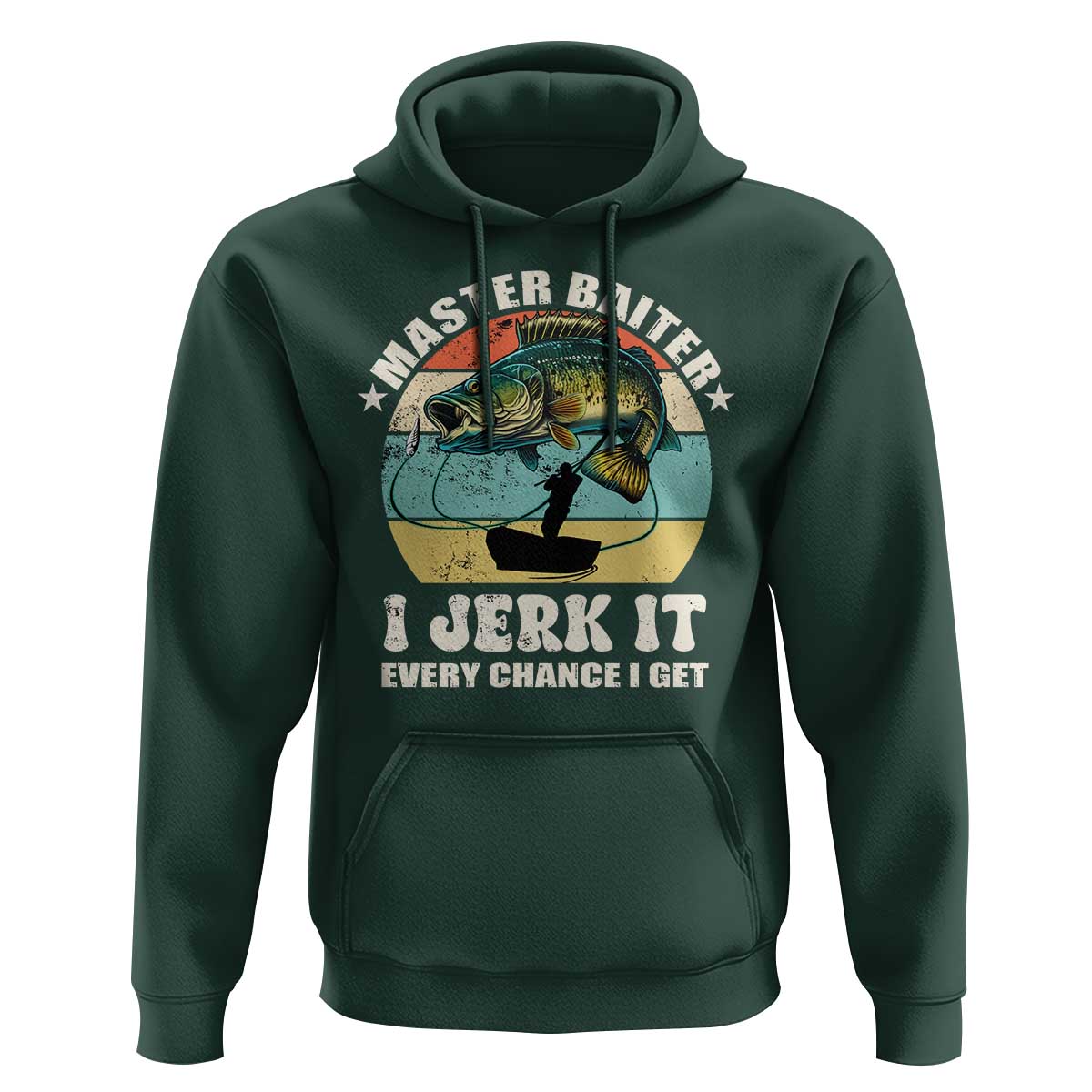 Funny Fishing Master-Baiter Hoodie Kayak Fishing Dad Grandpa Bass Fish
