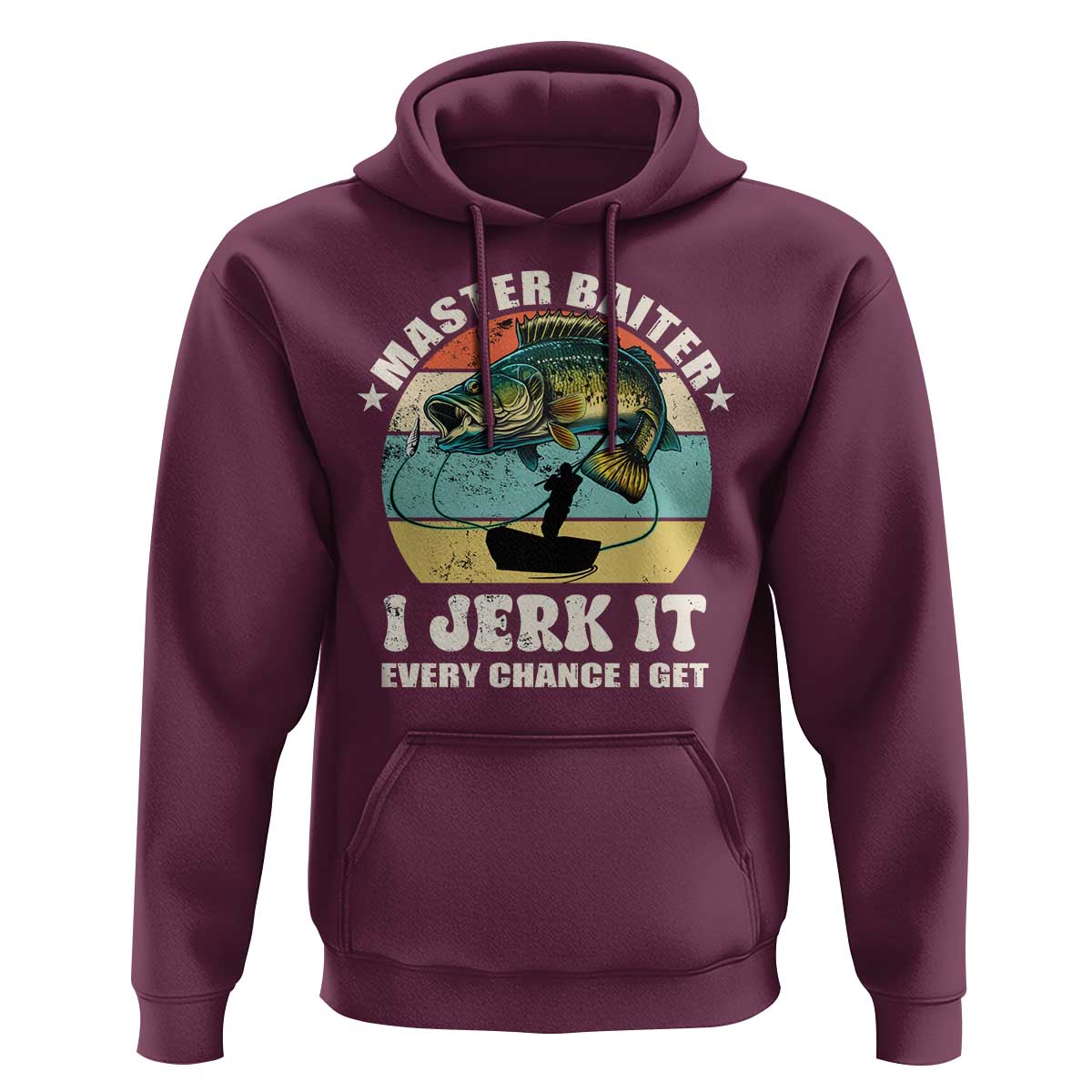 Funny Fishing Master-Baiter Hoodie Kayak Fishing Dad Grandpa Bass Fish