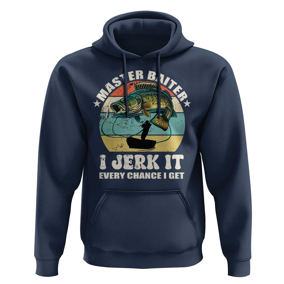 Funny Fishing Master-Baiter Hoodie Kayak Fishing Dad Grandpa Bass Fish