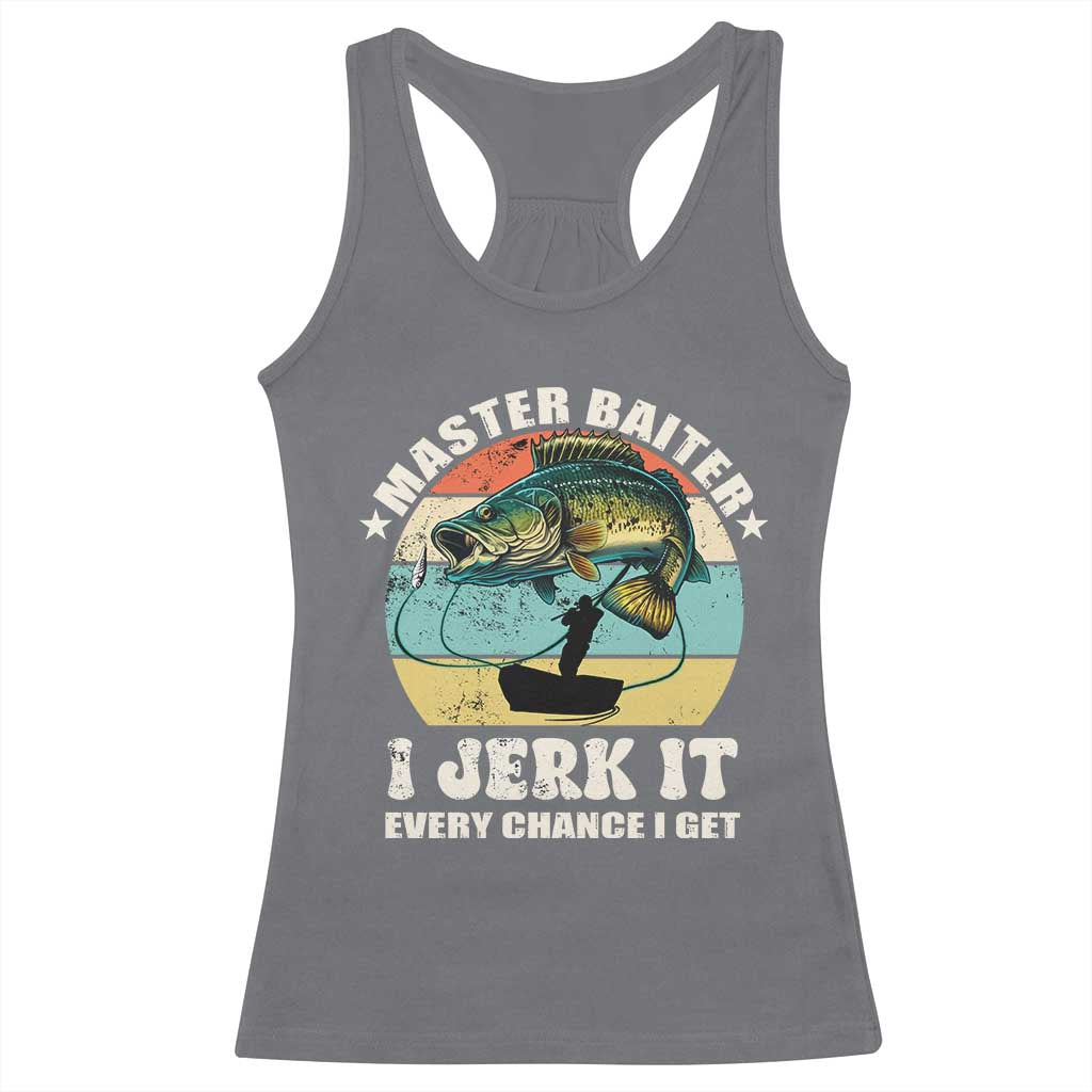 Funny Fishing Master-Baiter Racerback Tank Top Kayak Fishing Dad Grandpa Bass Fish Adult Humor