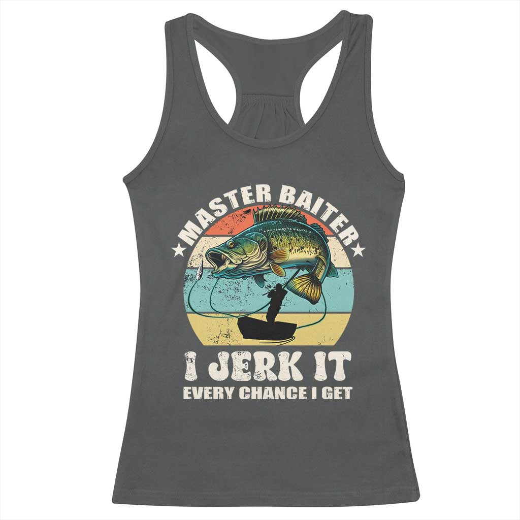 Funny Fishing Master-Baiter Racerback Tank Top Kayak Fishing Dad Grandpa Bass Fish Adult Humor