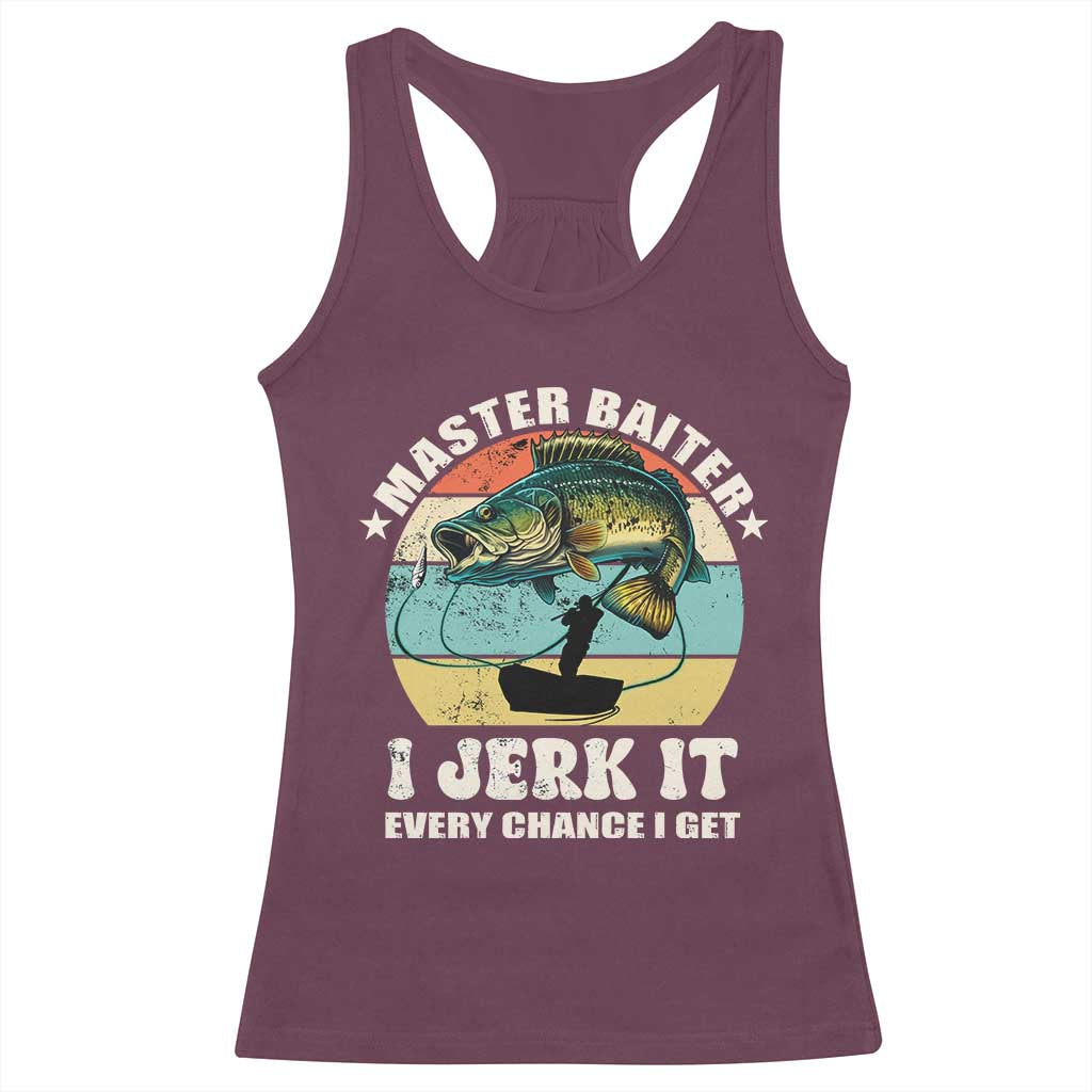 Funny Fishing Master-Baiter Racerback Tank Top Kayak Fishing Dad Grandpa Bass Fish Adult Humor