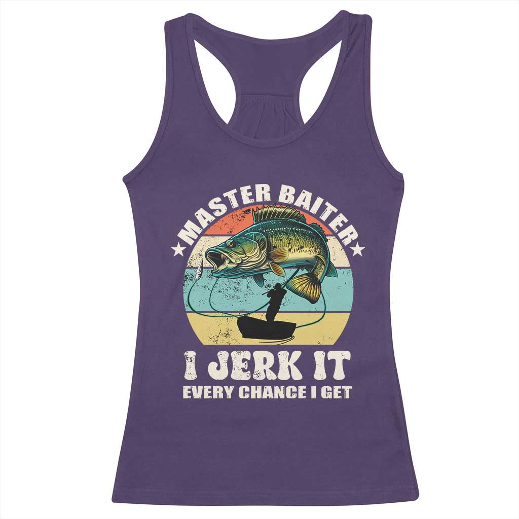 Funny Fishing Master-Baiter Racerback Tank Top Kayak Fishing Dad Grandpa Bass Fish Adult Humor