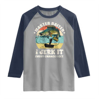Funny Fishing Master-Baiter Raglan Shirt Kayak Fishing Dad Grandpa Bass Fish Adult Humor