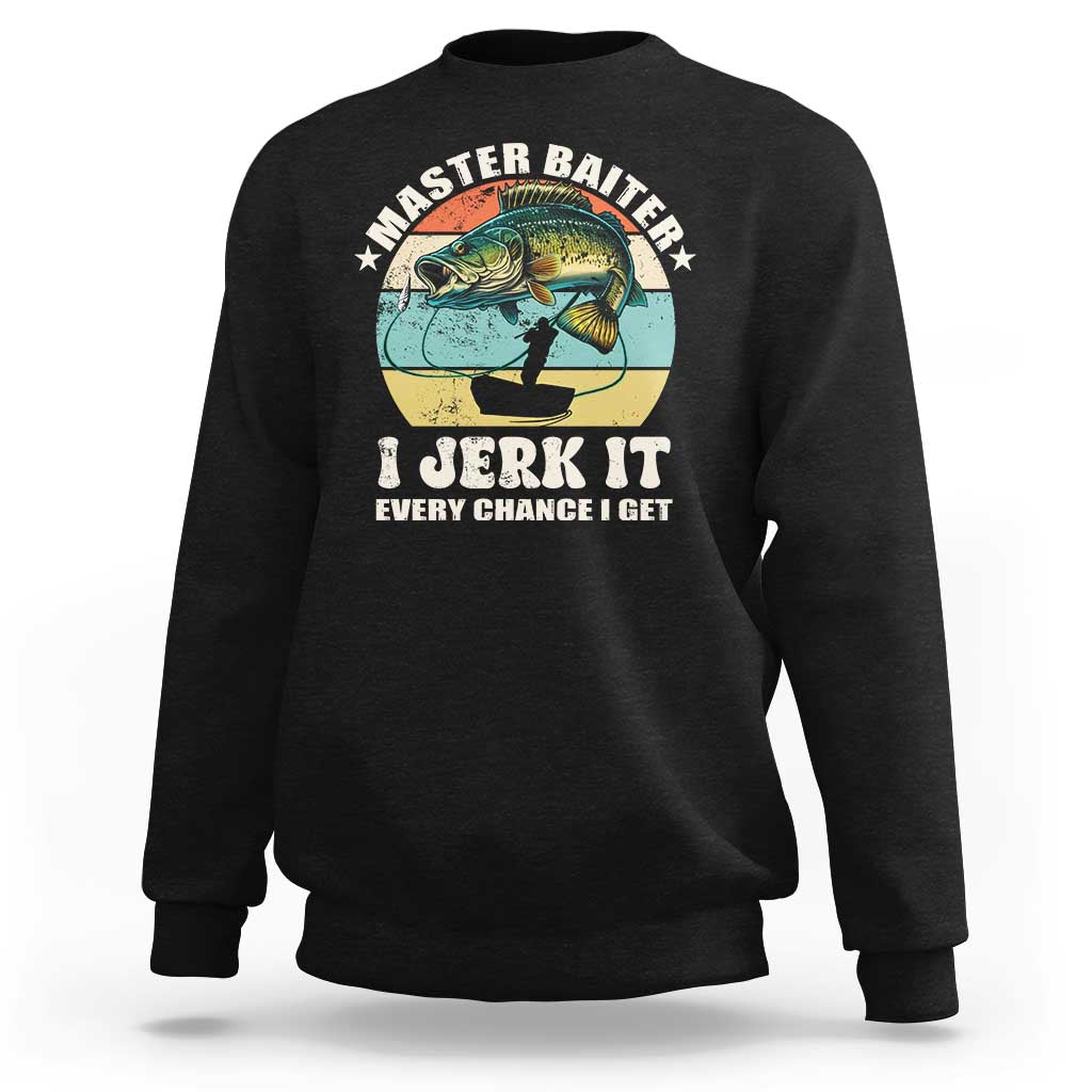 Funny Fishing Master-Baiter Sweatshirt Kayak Fishing Dad Grandpa Bass Fish
