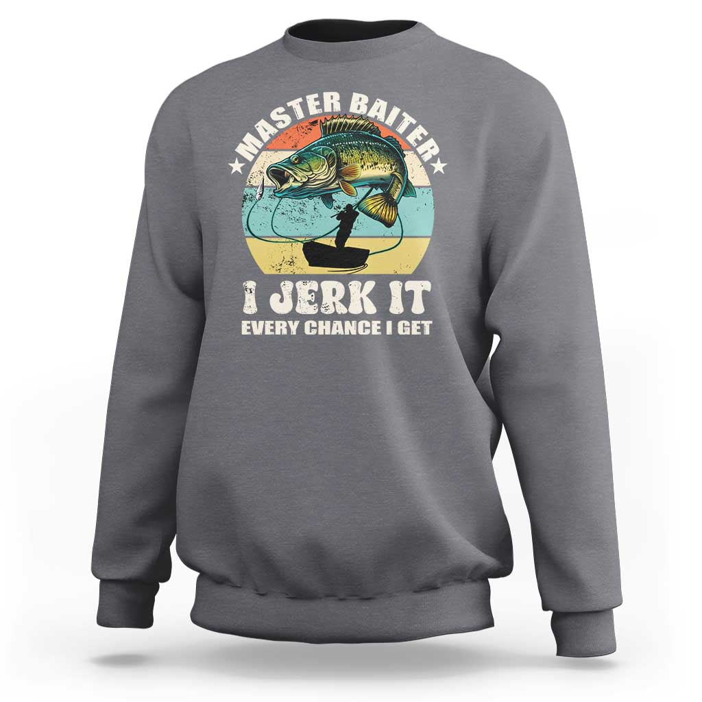 Funny Fishing Master-Baiter Sweatshirt Kayak Fishing Dad Grandpa Bass Fish
