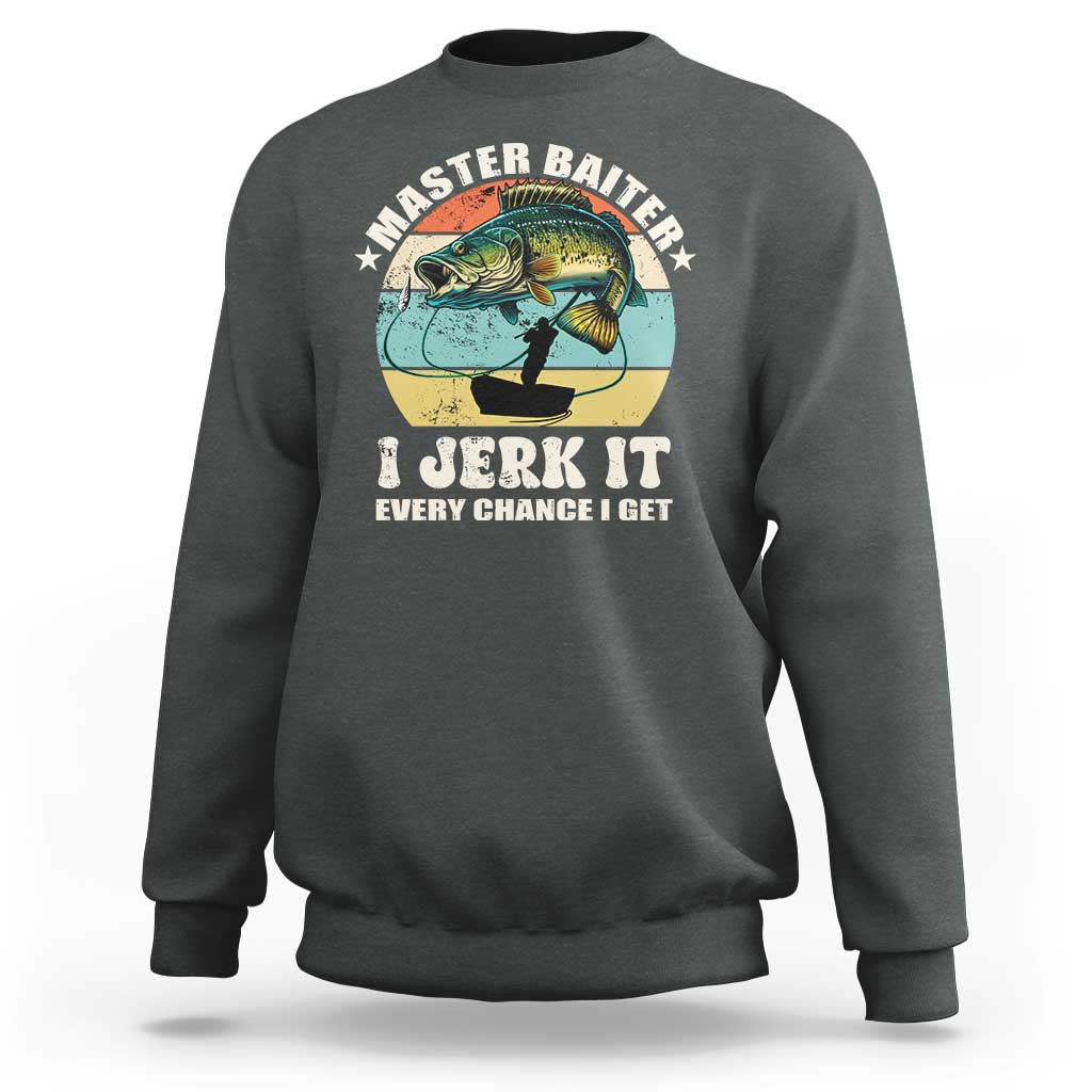 Funny Fishing Master-Baiter Sweatshirt Kayak Fishing Dad Grandpa Bass Fish