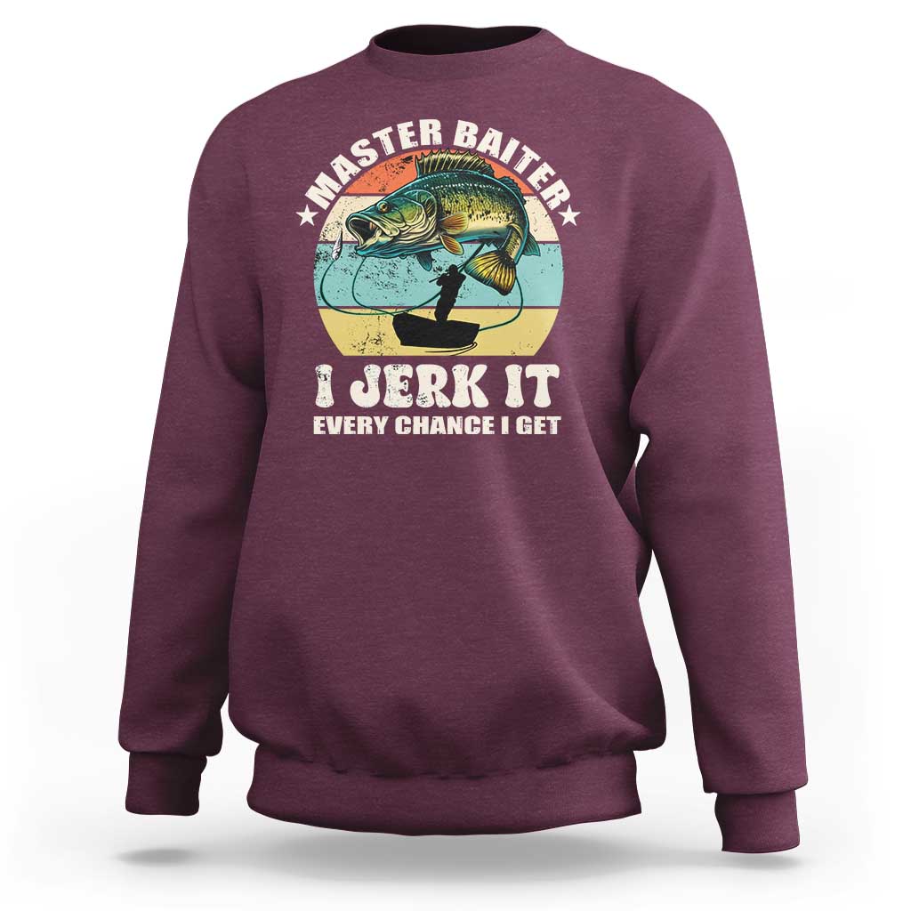 Funny Fishing Master-Baiter Sweatshirt Kayak Fishing Dad Grandpa Bass Fish