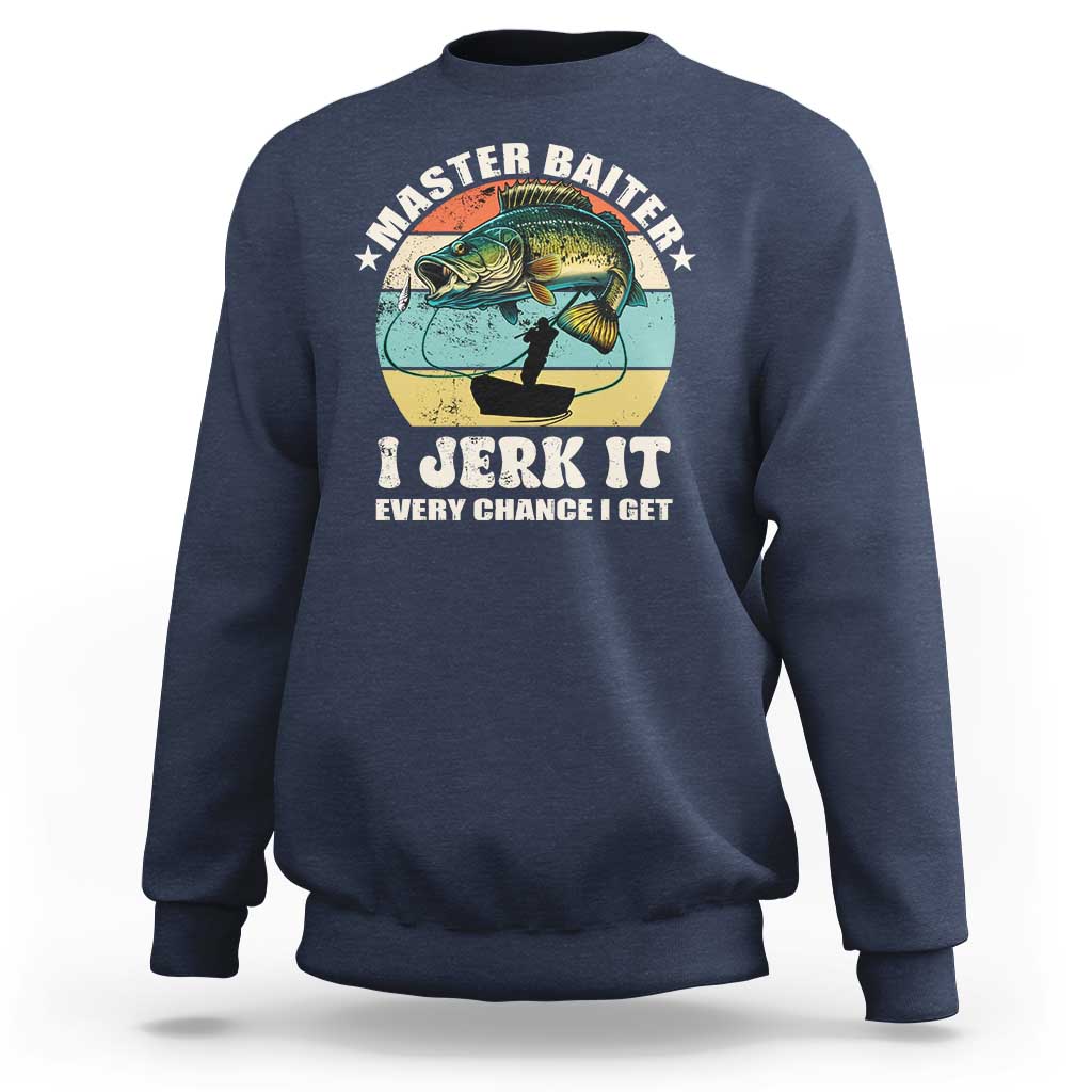 Funny Fishing Master-Baiter Sweatshirt Kayak Fishing Dad Grandpa Bass Fish