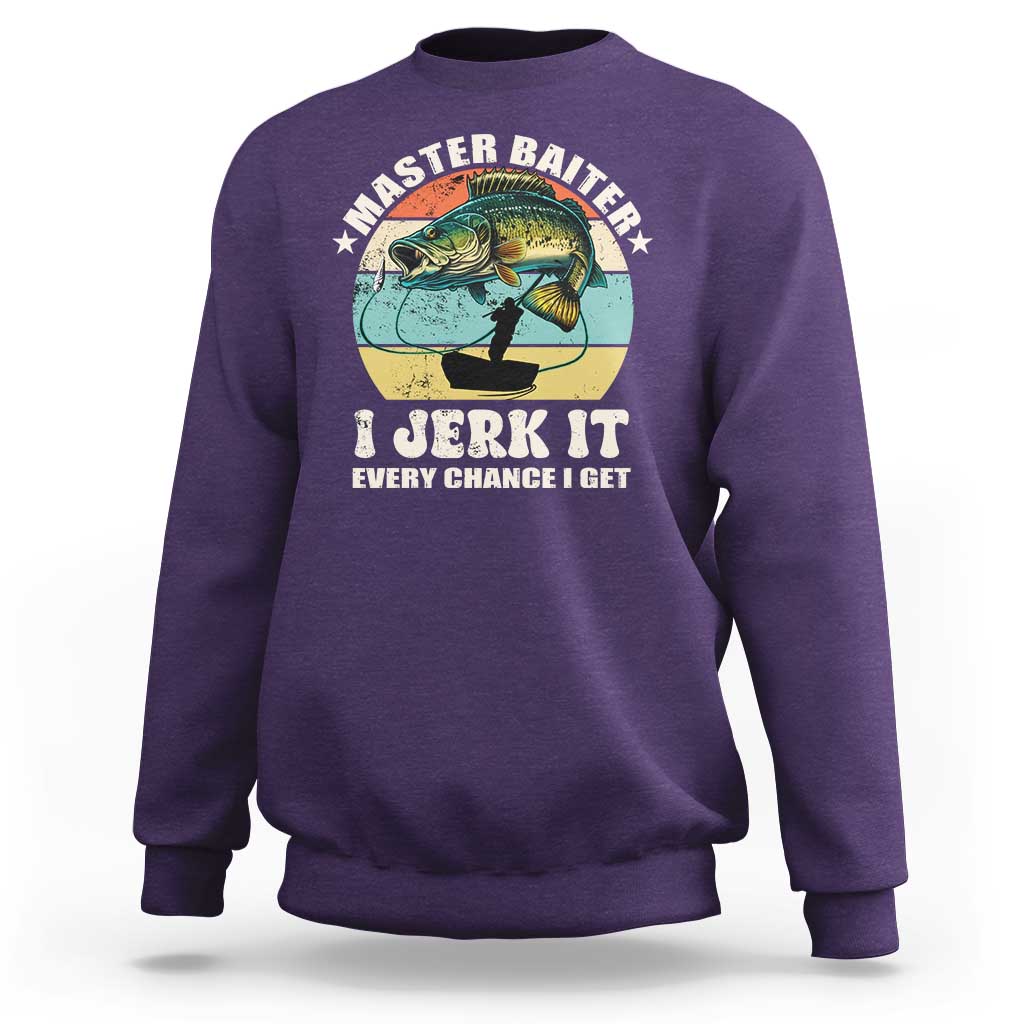 Funny Fishing Master-Baiter Sweatshirt Kayak Fishing Dad Grandpa Bass Fish