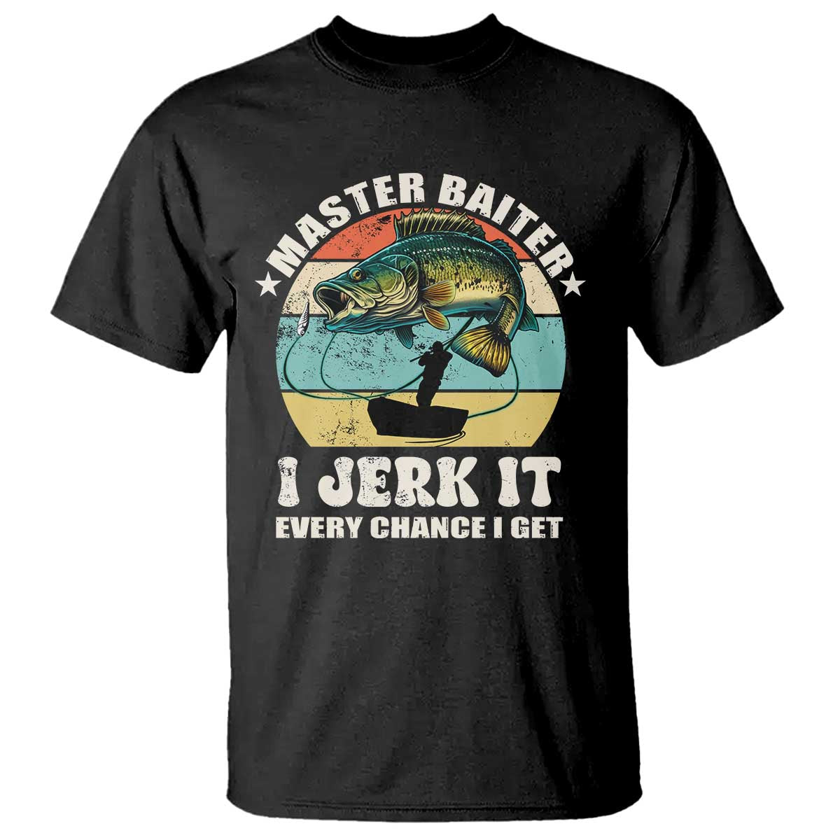 Funny Fishing Master-Baiter T Shirt Kayak Fishing Dad Grandpa Bass Fish
