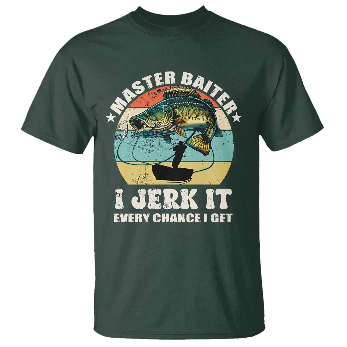 Funny Fishing Master-Baiter T Shirt Kayak Fishing Dad Grandpa Bass Fish