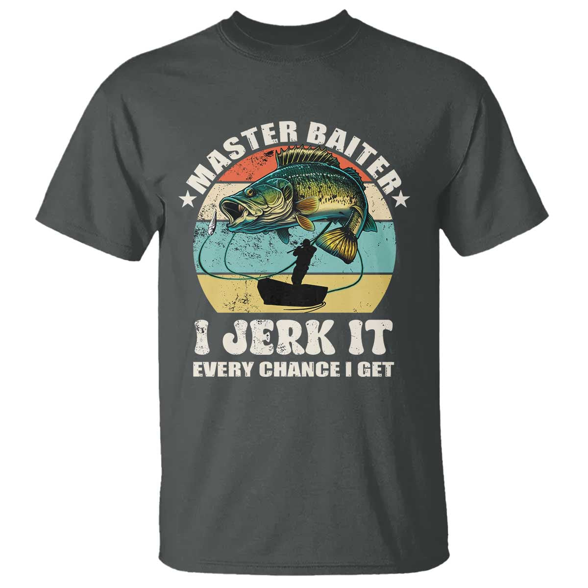 Funny Fishing Master-Baiter T Shirt Kayak Fishing Dad Grandpa Bass Fish