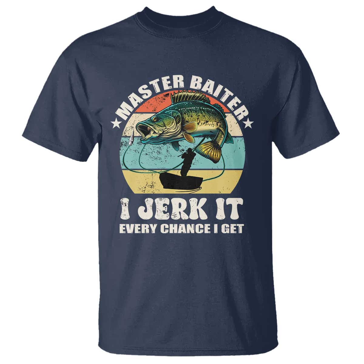 Funny Fishing Master-Baiter T Shirt Kayak Fishing Dad Grandpa Bass Fish
