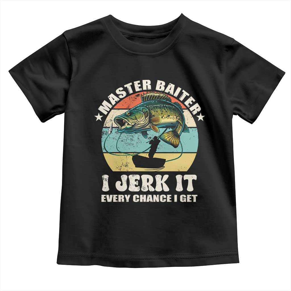 Funny Fishing Master-Baiter Toddler T Shirt Kayak Fishing Dad Grandpa Bass Fish Adult Humor