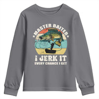Funny Fishing Master-Baiter Youth Sweatshirt Kayak Fishing Dad Grandpa Bass Fish Adult Humor