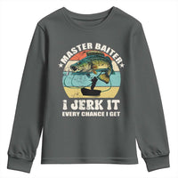 Funny Fishing Master-Baiter Youth Sweatshirt Kayak Fishing Dad Grandpa Bass Fish Adult Humor