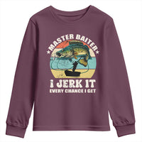 Funny Fishing Master-Baiter Youth Sweatshirt Kayak Fishing Dad Grandpa Bass Fish Adult Humor