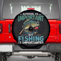 Funny Fishing Spare Tire Cover School Is Important But Fishing Is Importanter Bass Fisherman