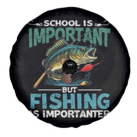 Funny Fishing Spare Tire Cover School Is Important But Fishing Is Importanter Bass Fisherman