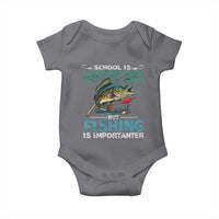 Funny Fishing Baby Onesie School Is Important But Fishing Is Importanter Bass Fisherman