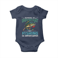 Funny Fishing Baby Onesie School Is Important But Fishing Is Importanter Bass Fisherman