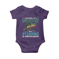 Funny Fishing Baby Onesie School Is Important But Fishing Is Importanter Bass Fisherman
