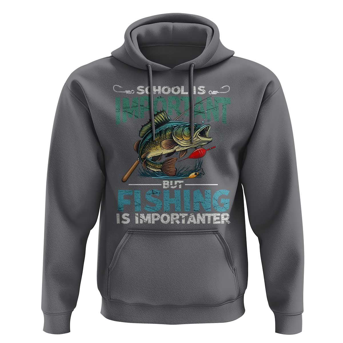 Funny Fishing Hoodie School Is Important But Fishing Is Importanter Bass Fisherman