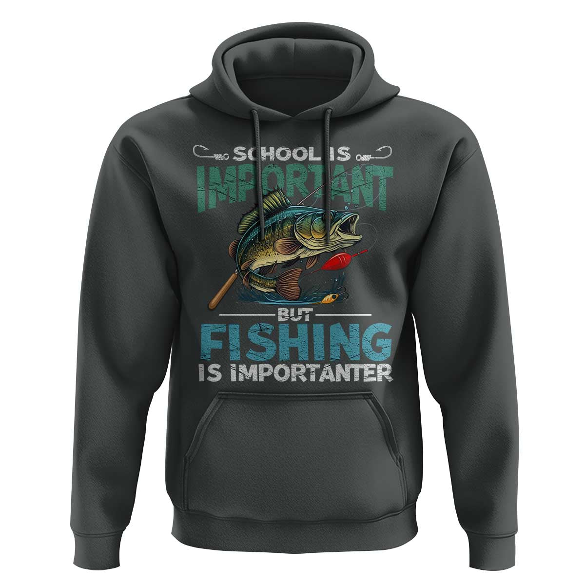 Funny Fishing Hoodie School Is Important But Fishing Is Importanter Bass Fisherman