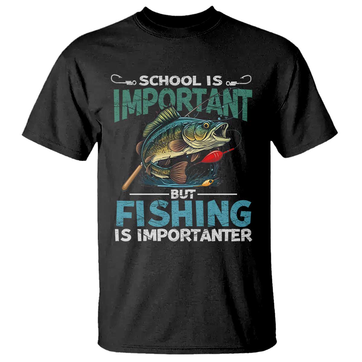 Funny Fishing T Shirt School Is Important But Fishing Is Importanter Bass Fisherman