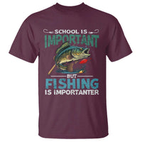 Funny Fishing T Shirt School Is Important But Fishing Is Importanter Bass Fisherman