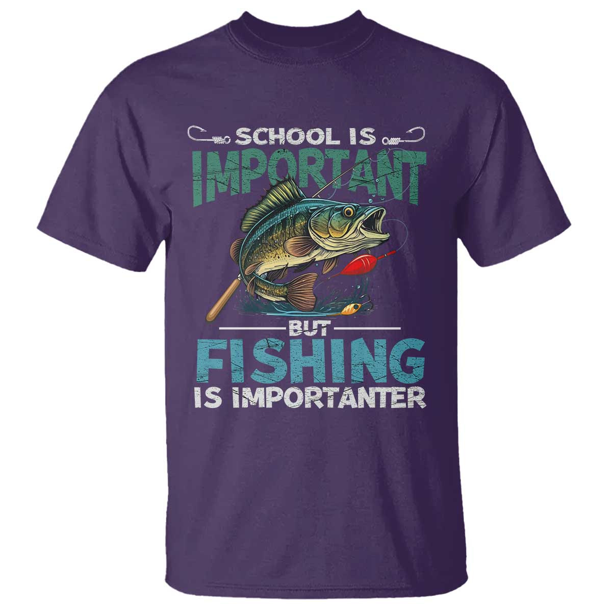 Funny Fishing T Shirt School Is Important But Fishing Is Importanter Bass Fisherman