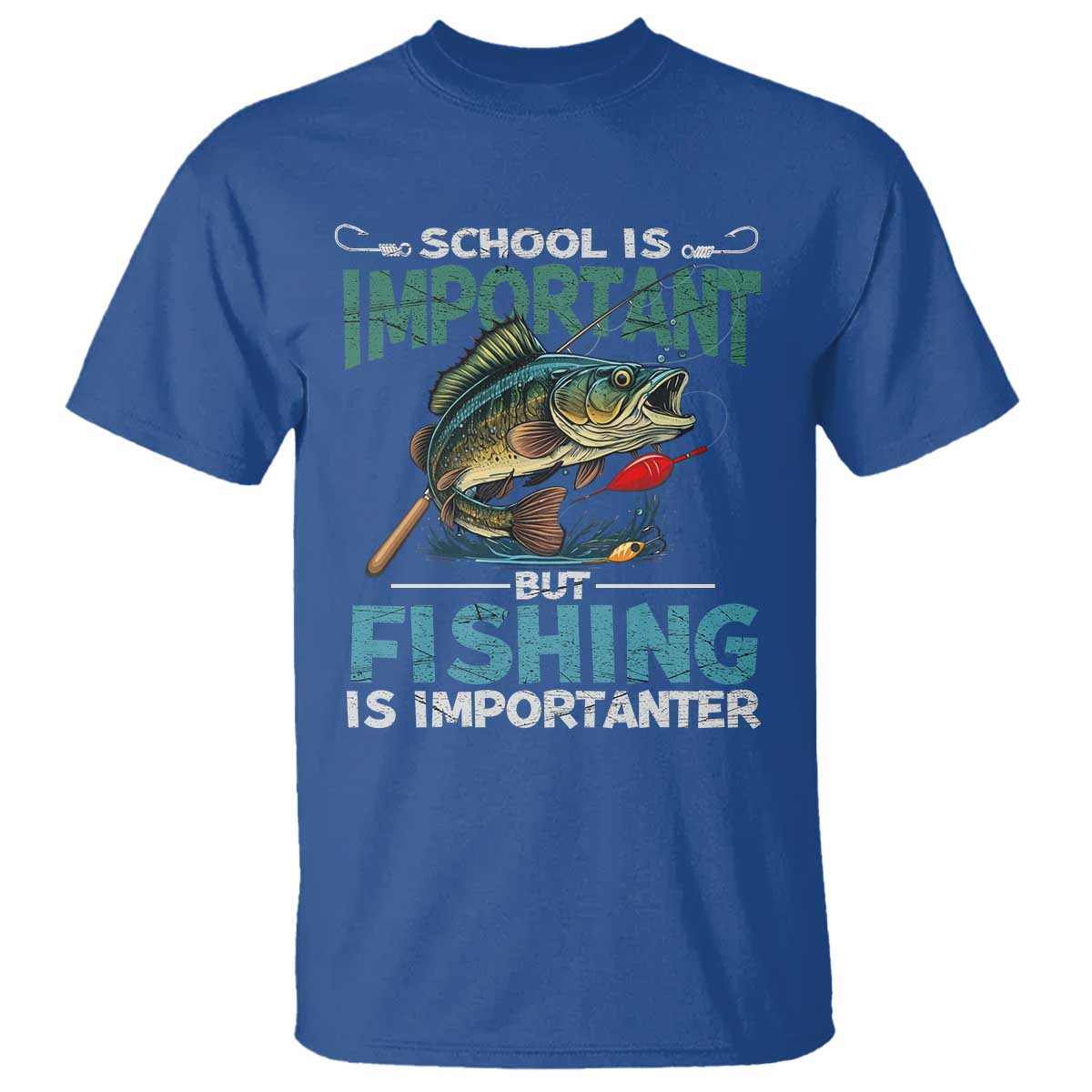 Funny Fishing T Shirt School Is Important But Fishing Is Importanter Bass Fisherman