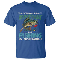 Funny Fishing T Shirt School Is Important But Fishing Is Importanter Bass Fisherman