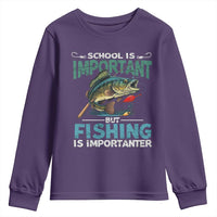 Funny Fishing Youth Sweatshirt School Is Important But Fishing Is Importanter Bass Fisherman