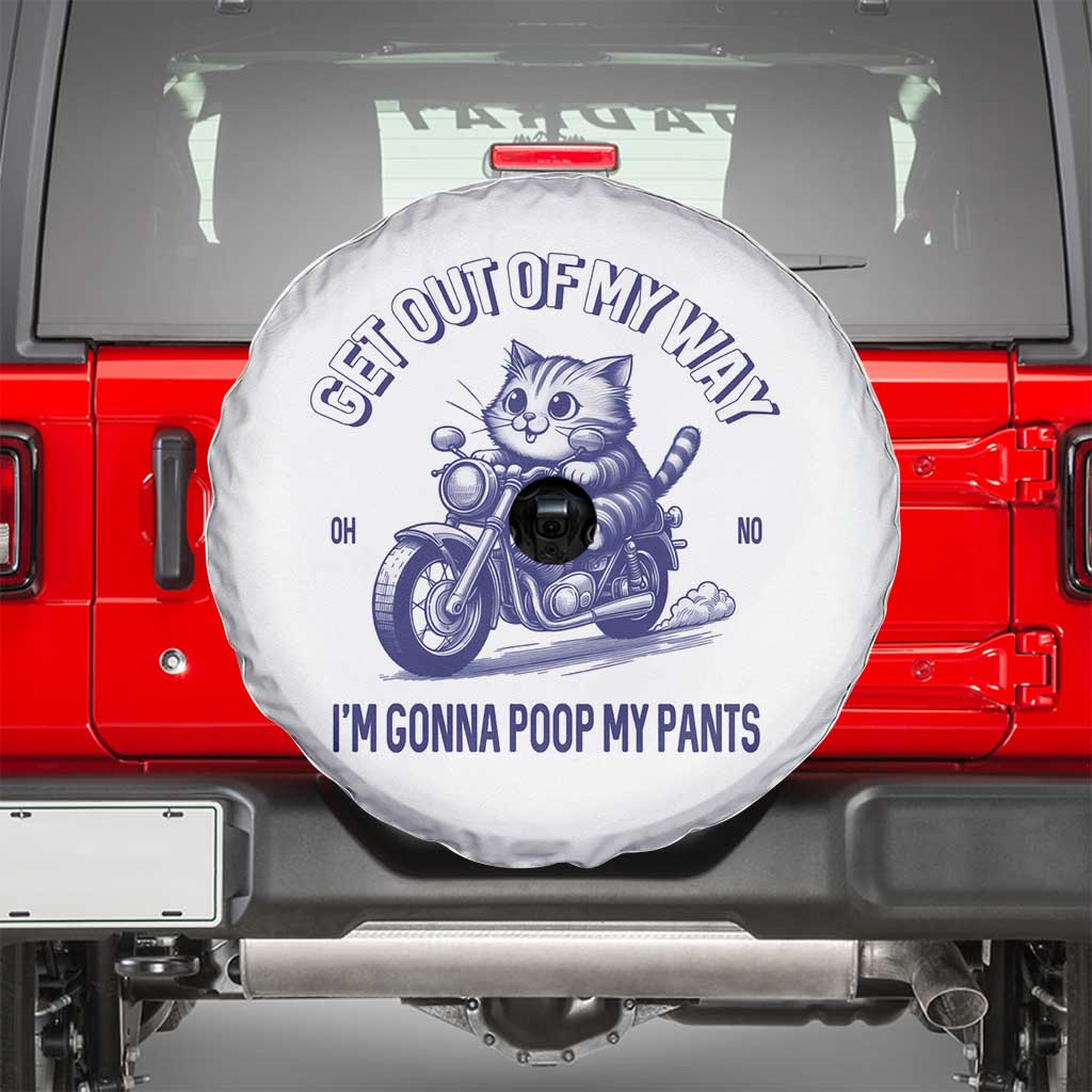 Funny Cat Meme Spare Tire Cover Get Out of My Way Gonna Poop My Pants Adult Humor Meme