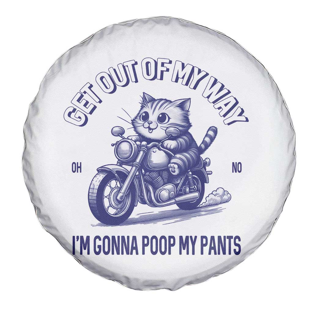 Funny Cat Meme Spare Tire Cover Get Out of My Way Gonna Poop My Pants Adult Humor Meme