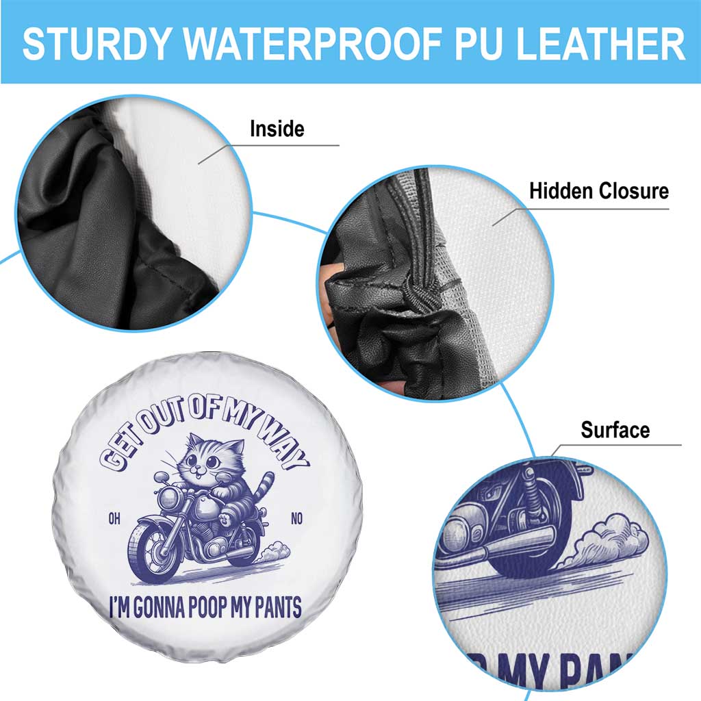 Funny Cat Meme Spare Tire Cover Get Out of My Way Gonna Poop My Pants Adult Humor Meme