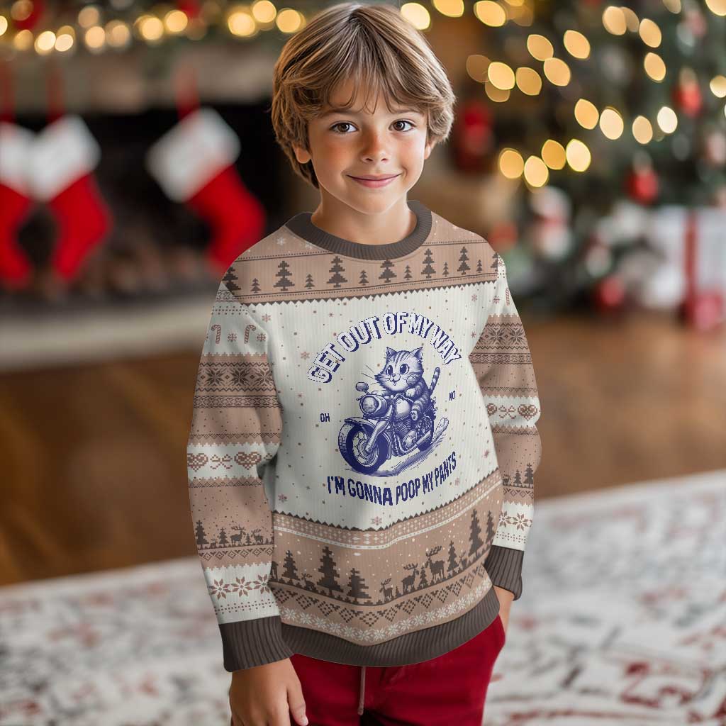 Funny Cat Meme Ugly Christmas Sweater Get Out of My Way Gonna Poop My Pants Adult Humor Meme - Wonder Print Shop