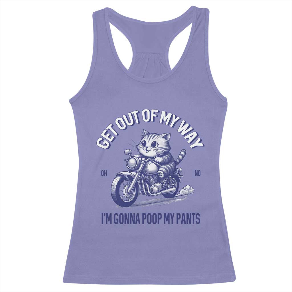 Funny Cat Meme Racerback Tank Top Get Out of My Way Gonna Poop My Pants Adult Humor Meme