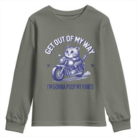 Funny Cat Meme Youth Sweatshirt Get Out of My Way Gonna Poop My Pants Adult Humor Meme