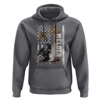 American Welder Hoodie Welding USA Flag Christian Cross