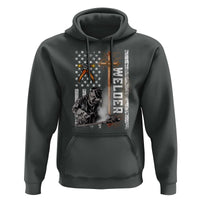 American Welder Hoodie Welding USA Flag Christian Cross