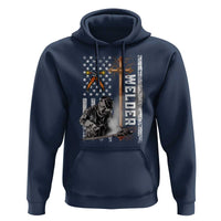 American Welder Hoodie Welding USA Flag Christian Cross