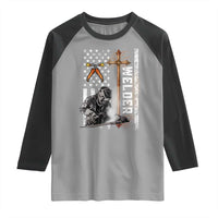 American Welder Raglan Shirt Welding USA Flag Christian Cross