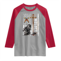 American Welder Raglan Shirt Welding USA Flag Christian Cross