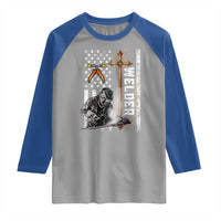 American Welder Raglan Shirt Welding USA Flag Christian Cross