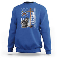 American Welder Sweatshirt Welding USA Flag Christian Cross