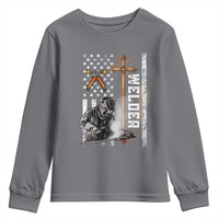 American Welder Youth Sweatshirt Welding USA Flag Christian Cross