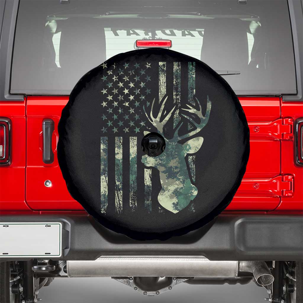 Deer Hunting Camouflage Spare Tire Cover Camo US Flag
